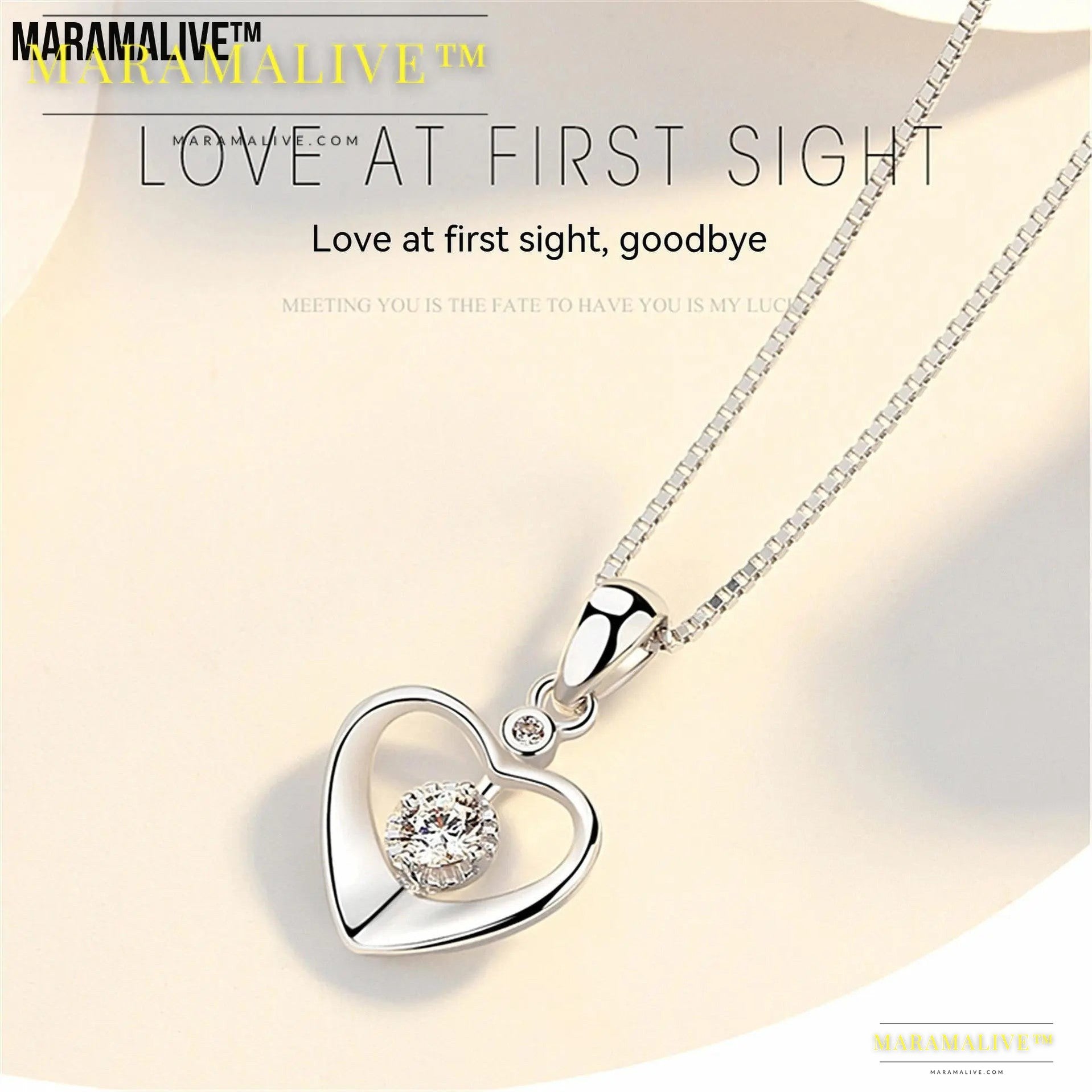 Heart Pendant Necklace Simple Couple Clavicle Chain