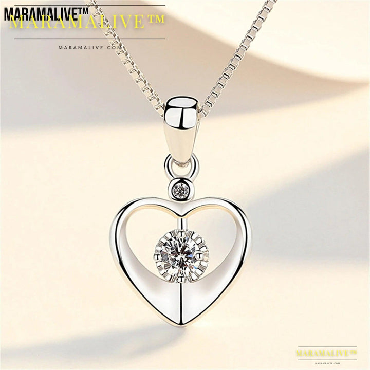 Heart Pendant Necklace Simple Couple Clavicle Chain