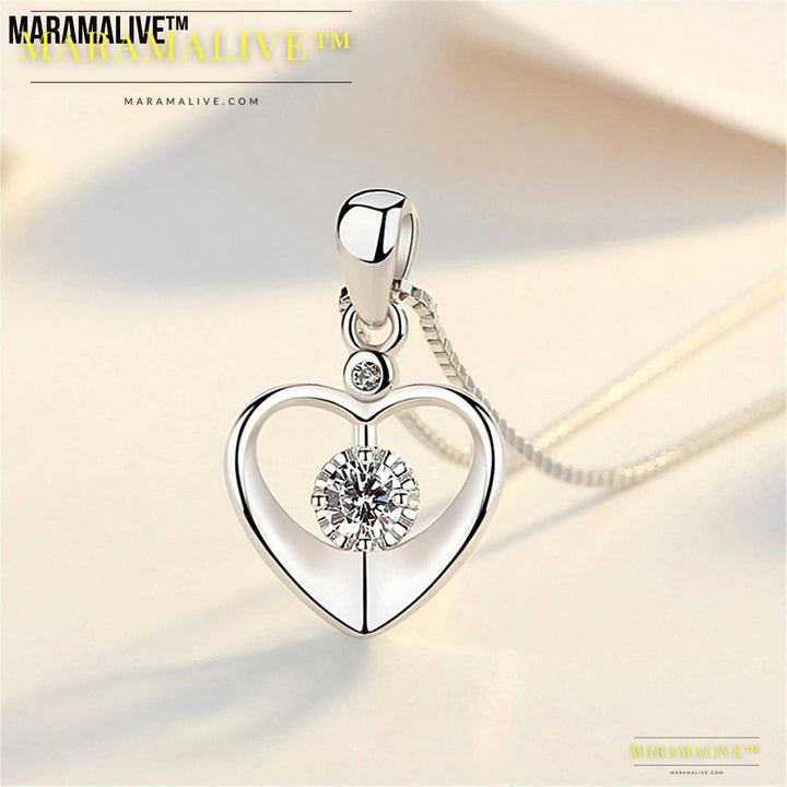 Heart Pendant Necklace Simple Couple Clavicle Chain