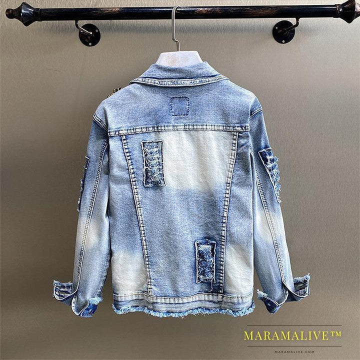 Heavy Duty Diamond Studded Denim Jacket Fashion