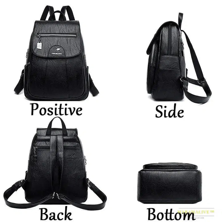 High-Quality Gothic Punk Leather Backpack - Unusual, Eye-catching, Bold Style for School, Travel or Daily Use