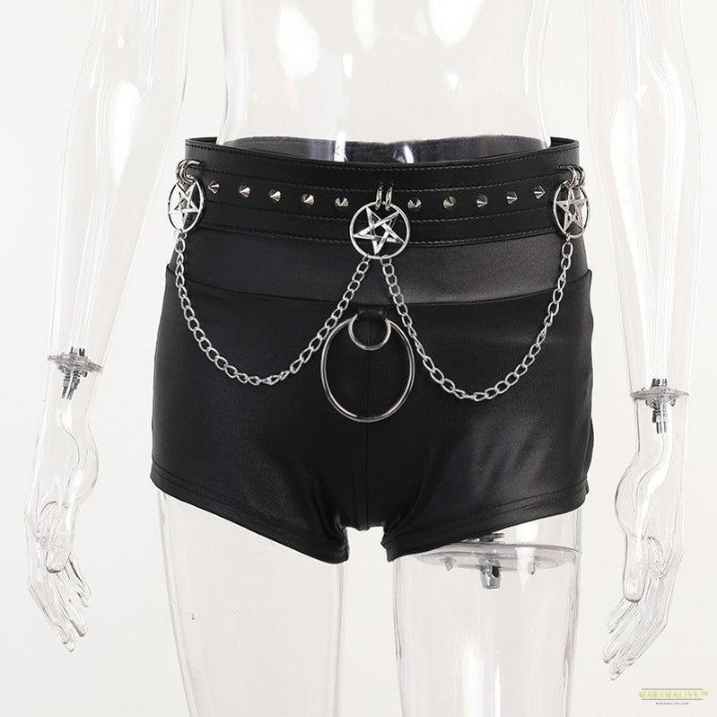 High Street Babes Goth Slender PU Faux Leather Shorts Maramalive™