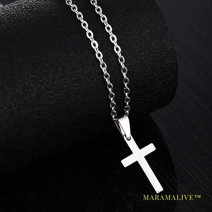 Hip Hop Classic Cross High Quality With Gold Stainless Steel Chain Fashion Pendant Necklace Jewelry Gift For Men Women