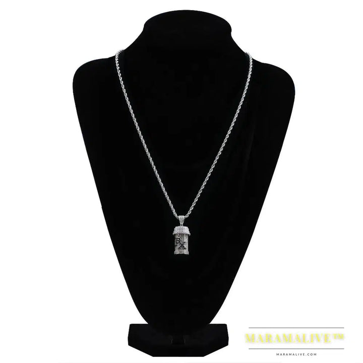 Hip Hop Detachable Medicine Bottle Pendant Necklace Men's Jewelry Gold Silver Color Cubic Zircon Necklaces Gifts