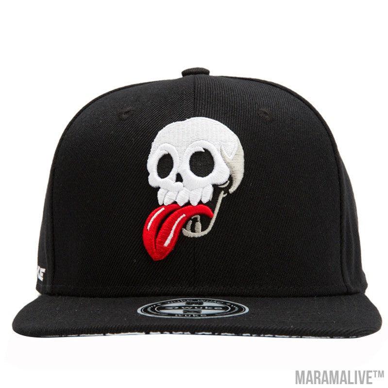 Hip Hop Flat-edge Fashion Skull Embroidery Baseball Cap