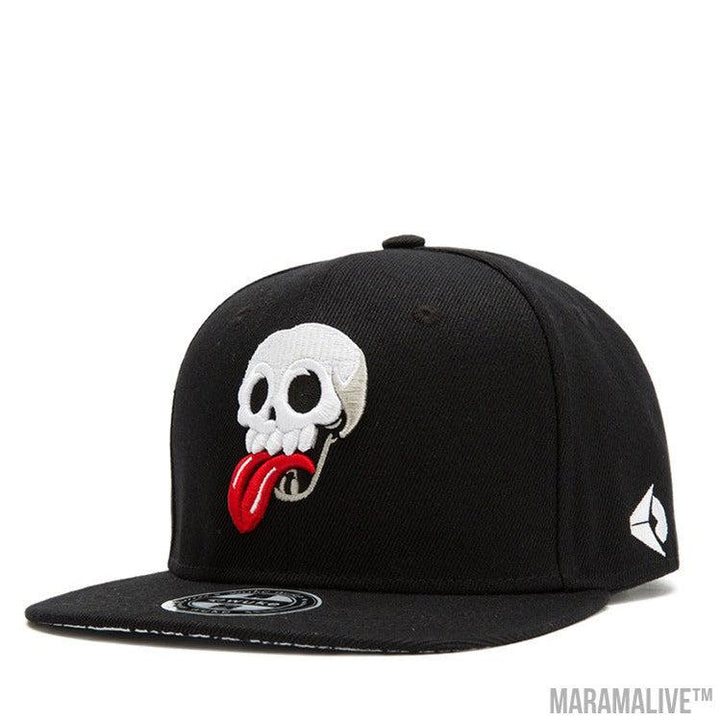 Hip Hop Flat-edge Fashion Skull Embroidery Baseball Cap