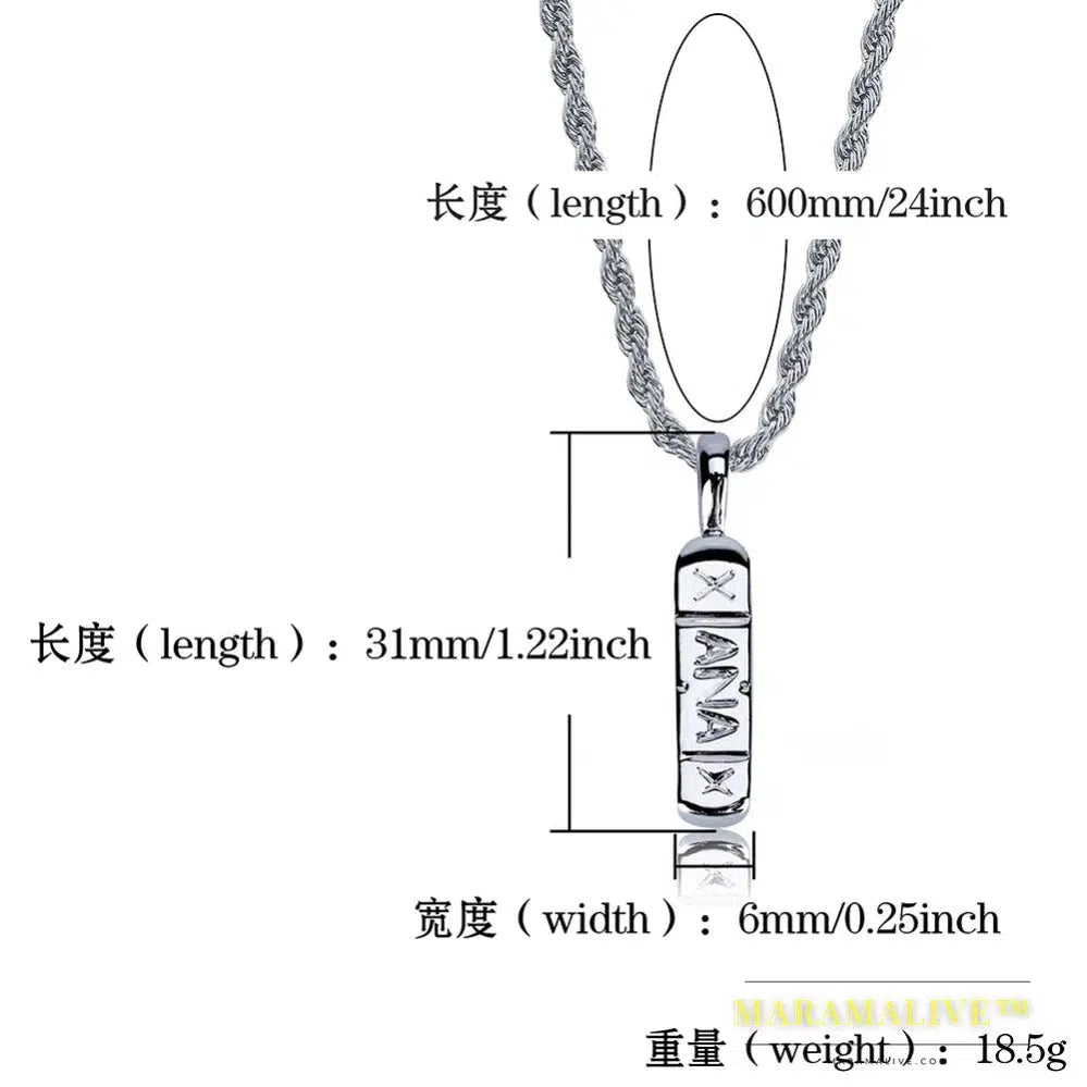 Hip Hop Trendy Jewelry Gold Color Brass Xanax Pill Pendant Necklace Charm For Women Men With 24" 30" Rope Chain