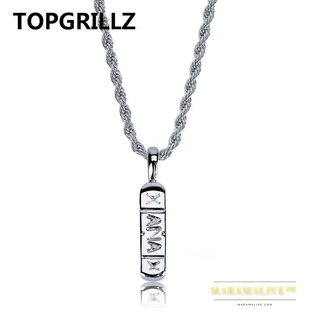 Hip Hop Trendy Jewelry Gold Color Brass Xanax Pill Pendant Necklace Charm For Women Men With 24" 30" Rope Chain