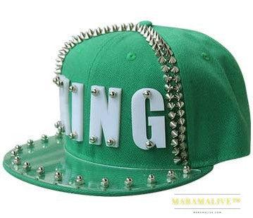 Hip-hop Flat-brimmed Cap Acrylic Letter Punk