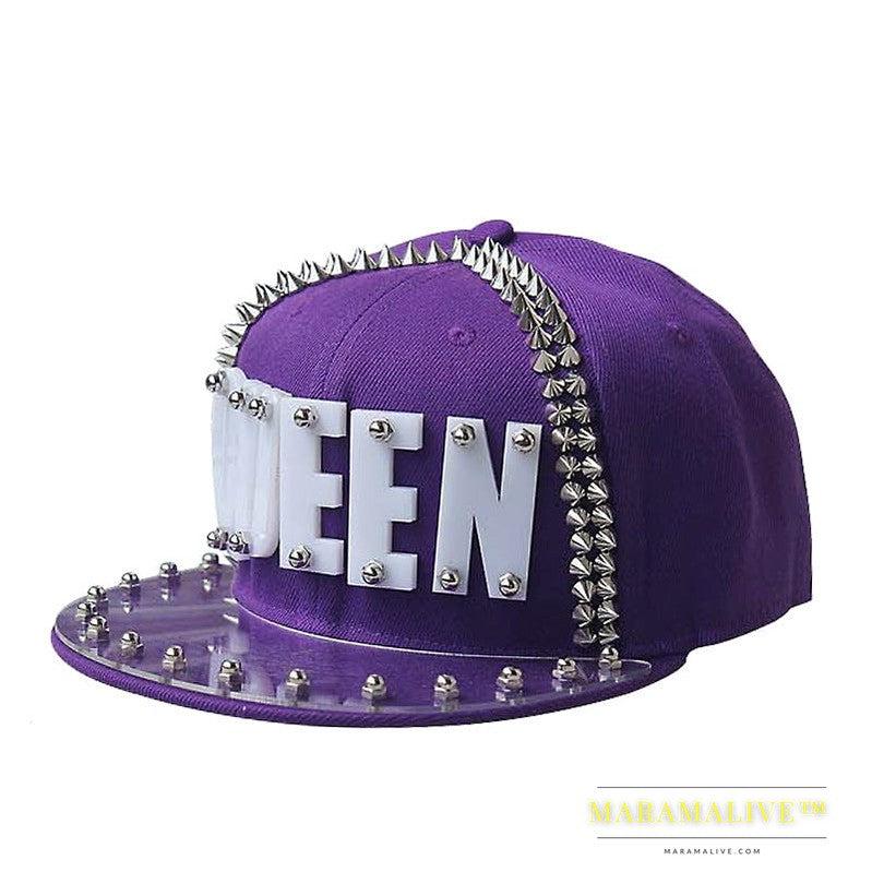 Hip-hop Flat-brimmed Cap Acrylic Letter Punk