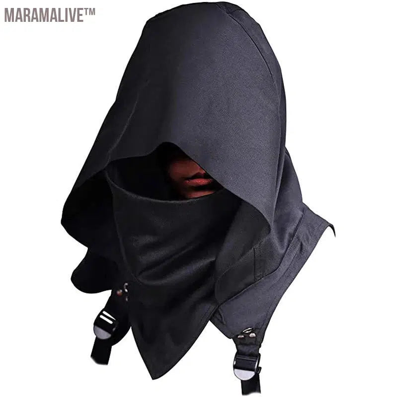 Hooded Cloak Cape Cowl Adult Cyberpunk Costumes Pagan Accessory Cosplay Medieval Assassin Hat Warrior Outfit And Daily Wear