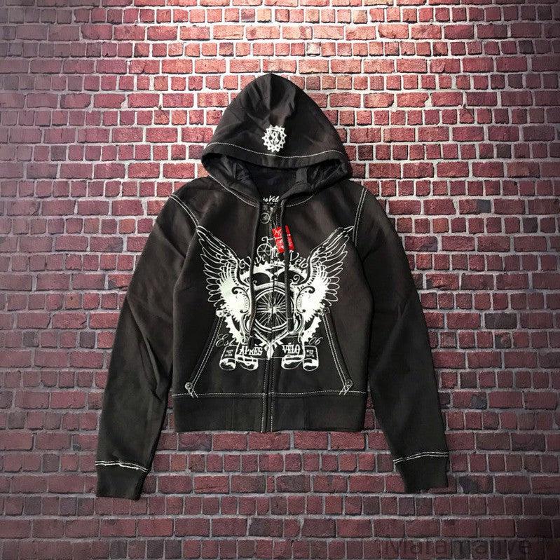 Hooded Sweater Motorcycle Heavy Metal Punk Can Take Lovers