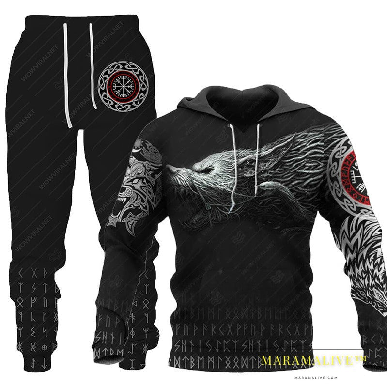 Hooded Tracksuit with Three-dimensional Art