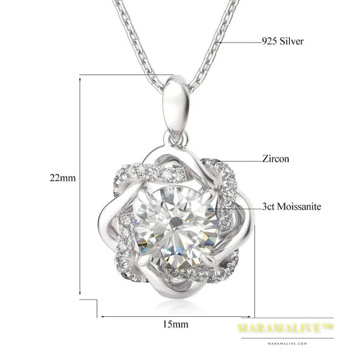 Jewelry Gift Star Of David 3ct Moissanite Necklace Pendant For Women Certified Silver 925 Jewelry 2024 Trending