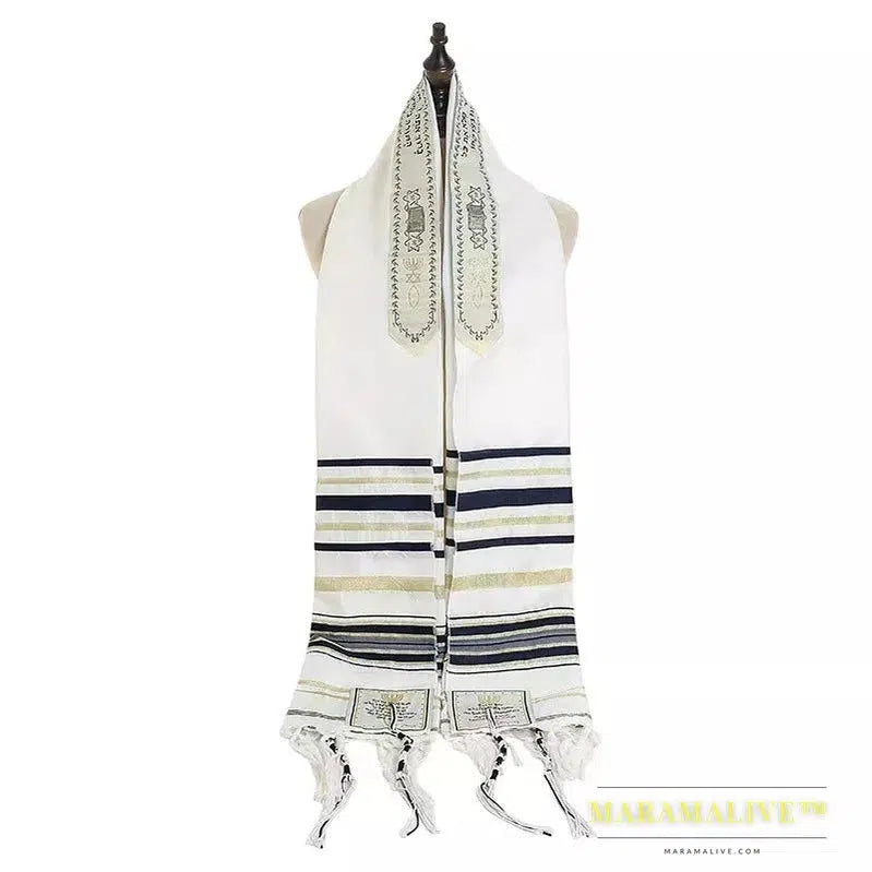 Jewish Tallit Prayer Shawl Talit with Talis Bag Christian Messianic Tassel Prayer Scarf Arabic Blue Purple Scarves for Women Men