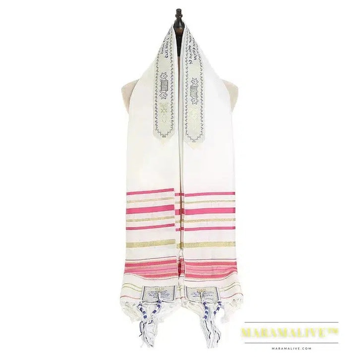 Jewish Tallit Prayer Shawl Talit with Talis Bag Christian Messianic Tassel Prayer Scarf Arabic Blue Purple Scarves for Women Men