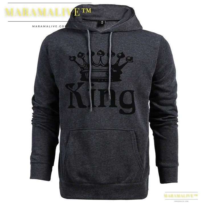 King & Queen - Stylish Letter Sweatshirts for Couples