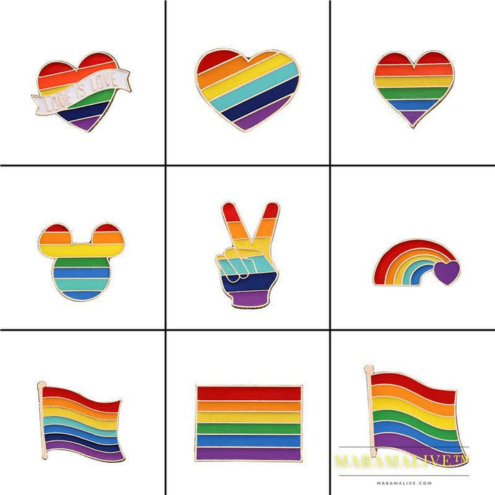 LGBT Rainbow Pride Badge Collection | 9 Styles of Rainbow Pins