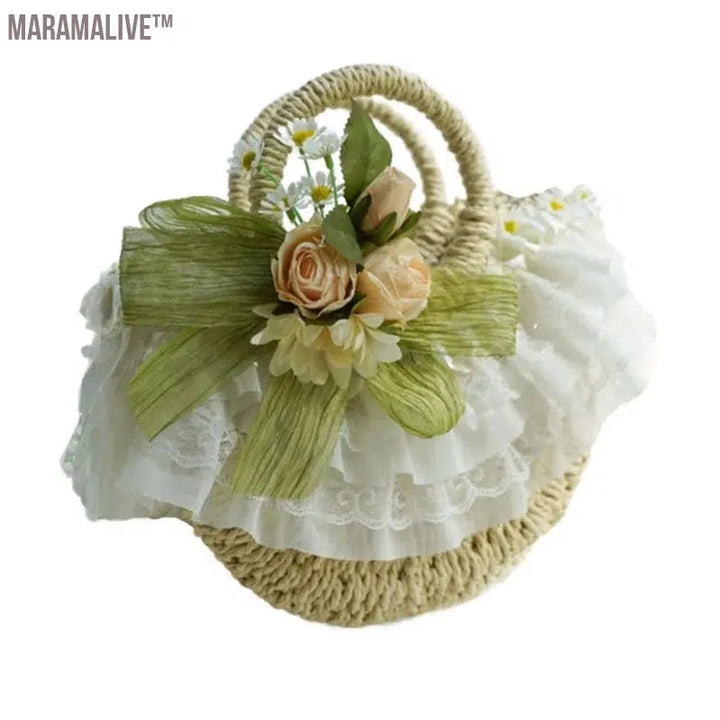 Lace Fascinators For Women Teas Party SunHat Victorian Bonnet Lolit Straw Hat Victorian Headdress Floral Straw Hat