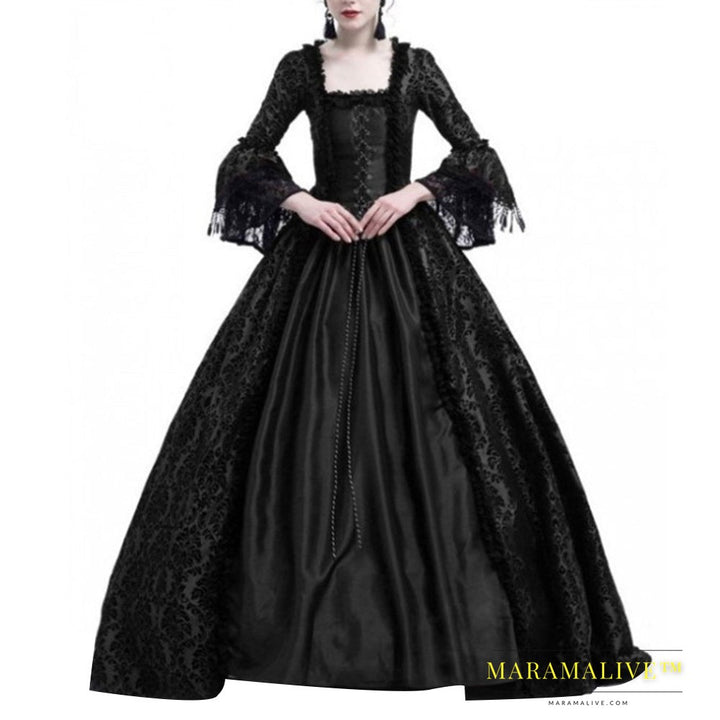 Lace flared sleeve Victorian Costume dress