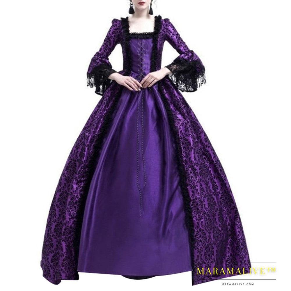 Lace flared sleeve Victorian Costume dress