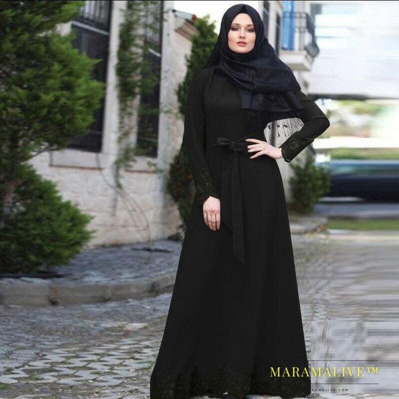 Ladies Elegant Fashion Robe Thin Long Sleeve Dress