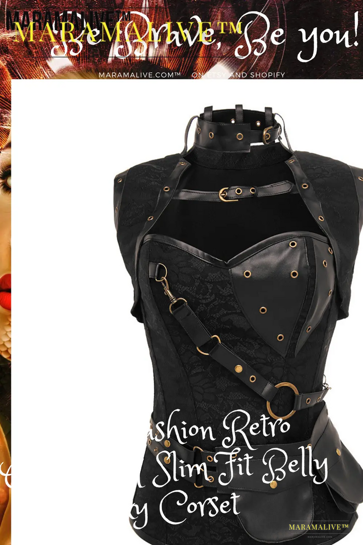 Ladies Fashion Retro Gothic PU Slim Fit Belly Sexy Corset