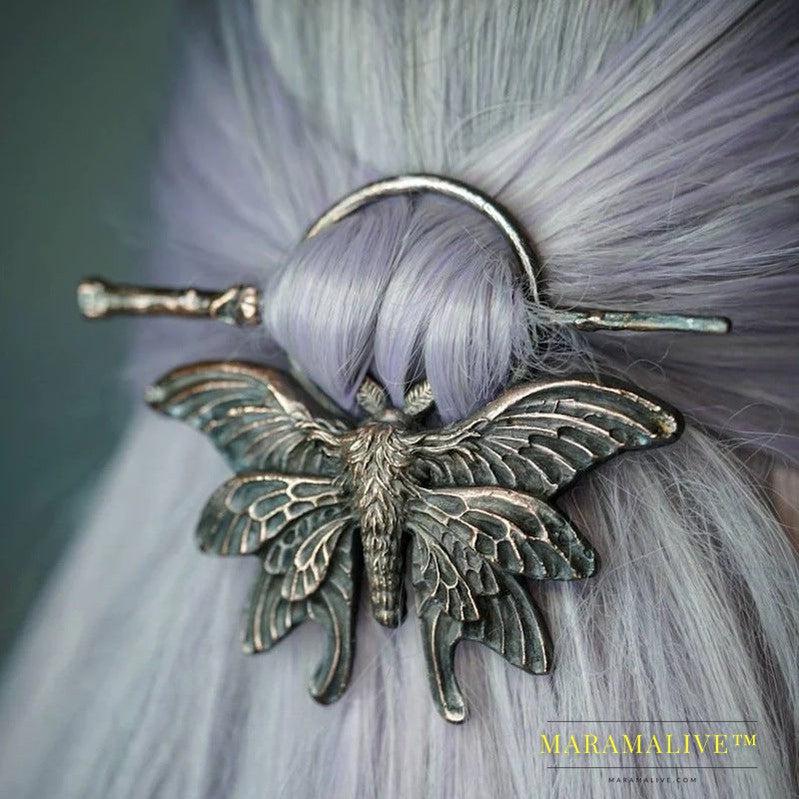 Ladies Headdress Gothic Retro Creative Moth Insect Nordic Style Fashion Personalized Hairpin