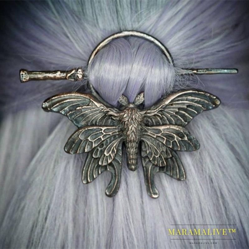 Ladies Headdress Gothic Retro Creative Moth Insect Nordic Style Fashion Personalized Hairpin