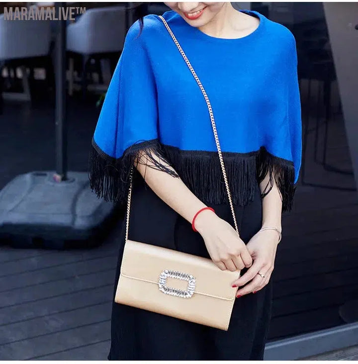 Ladies Party Evening Bag Simple Gold Color Chain Shoulder Bag Crossbody For Women Fashion Elegant Purple Small Clutches Handbags