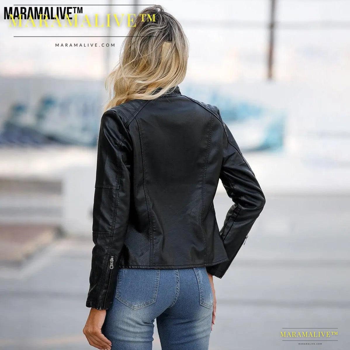 Ladies Vegan friendly Leather Jacket - Biker Casual Coat