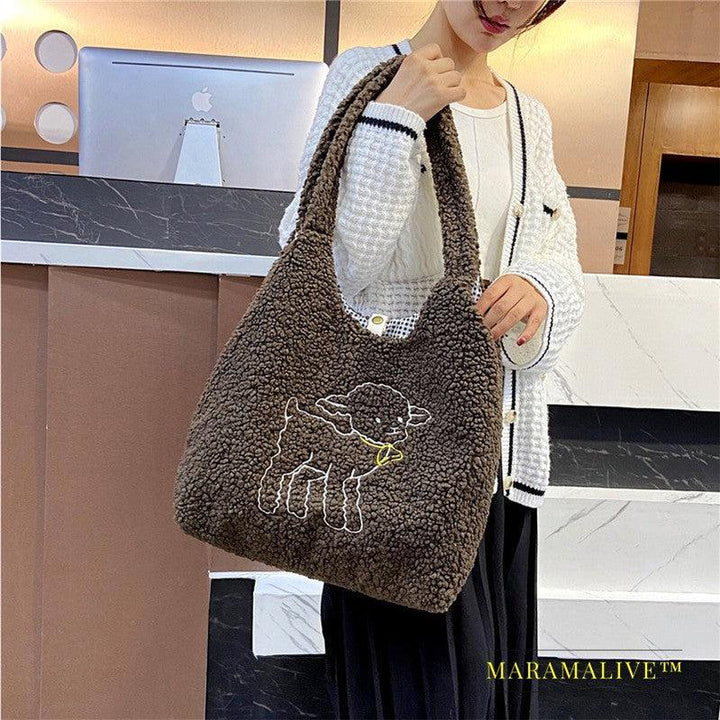 Lamb Bags Winter Shoulder Bag For Women Shopping Handbags