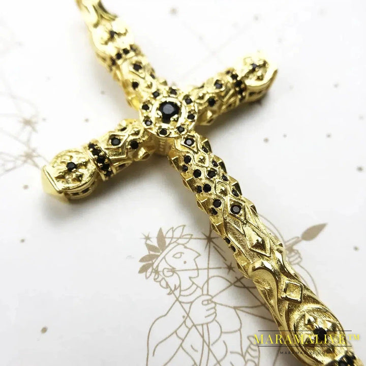 Large Richly Ornamented Cross Pendant,Brand New 925 Sterling Silver Masterful Jewelry Accessories Vitnage Gift For Women Men