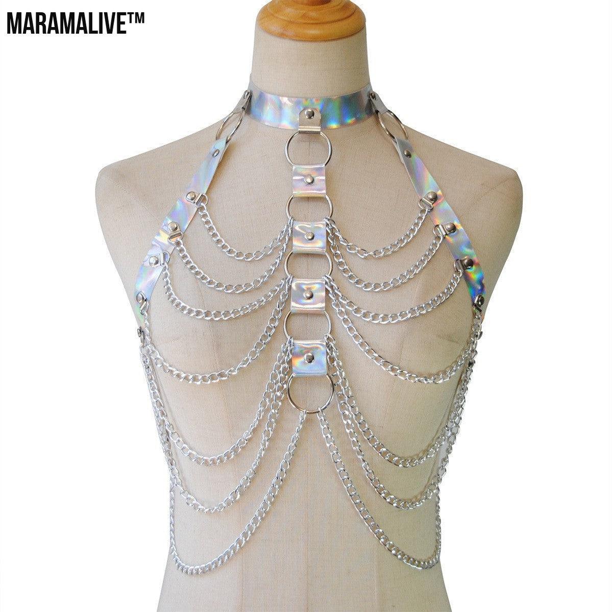 Laser Women's Chest Jewelry Body Chain Set