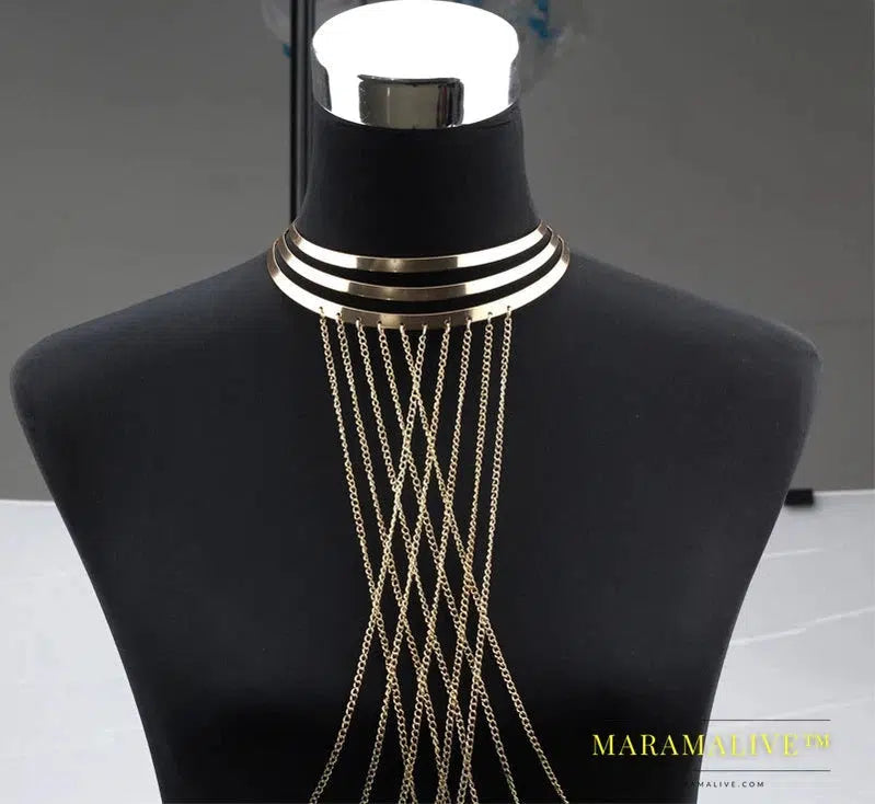 Layered Body Chain For Women Metal Body Harness Punk Sexy Statement jewelry