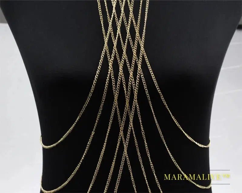 Layered Body Chain For Women Metal Body Harness Punk Sexy Statement jewelry