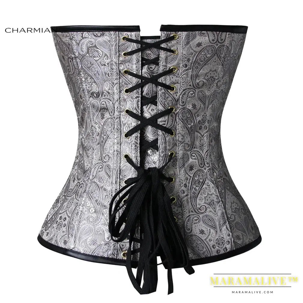 Leather Corset Women 12 Spiral Steel Bones Steampunk Gothic Zipper Overbust Pirate Corset Costume Steampunk Clothing