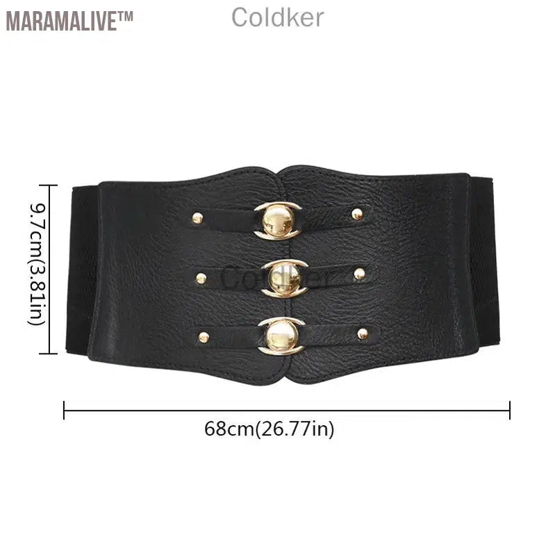 Length 65cm Long Waist Belt Fashion Waist Belts Ladies Solid Stretch Elastic Wide Belt Medieval Costume for Women Waistband