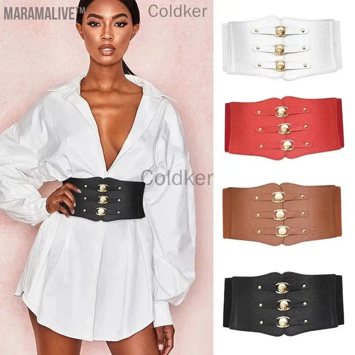 Length 65cm Long Waist Belt Fashion Waist Belts Ladies Solid Stretch Elastic Wide Belt Medieval Costume for Women Waistband