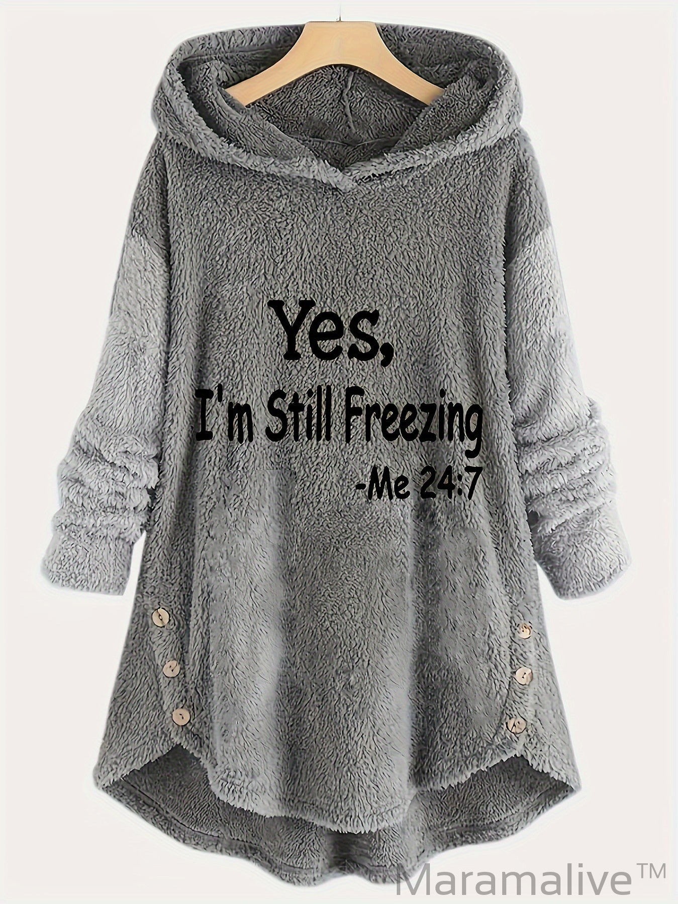 Letter Print Fuzzy Hoodie, Winter & Fall Oversized Casual Hooded Sweatshirt, Women's Clothing