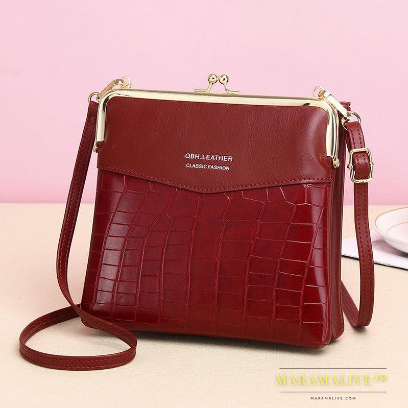 Lock Shoulder Bags Women Alligator Pattern Crossbody Phone Bag