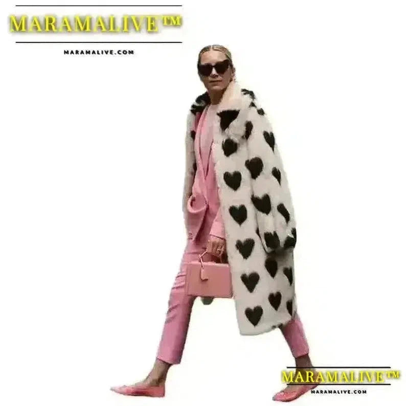 Long Imitation Fur Coat Jacket Thickened New Plush White Love Coat Women Warm Integrated Long Hair Coat for Women