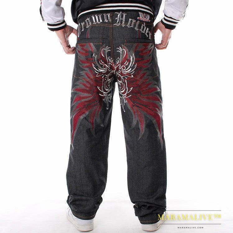 Loose Straight Skateboard Pants Embroidered Hip-hop Hip-hop Jeans