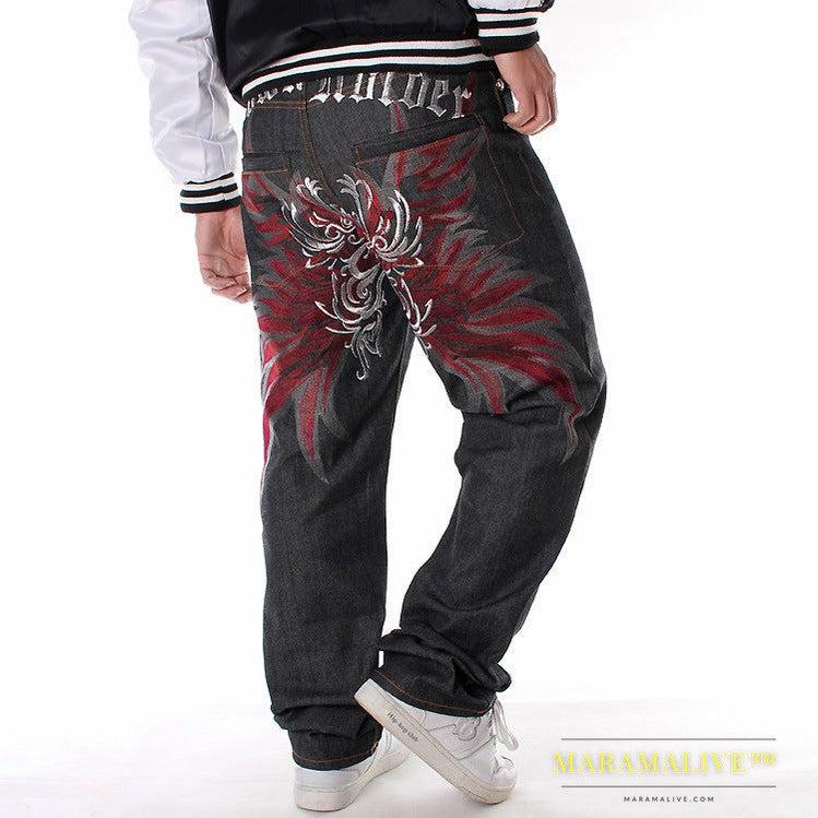 Loose Straight Skateboard Pants Embroidered Hip-hop Hip-hop Jeans