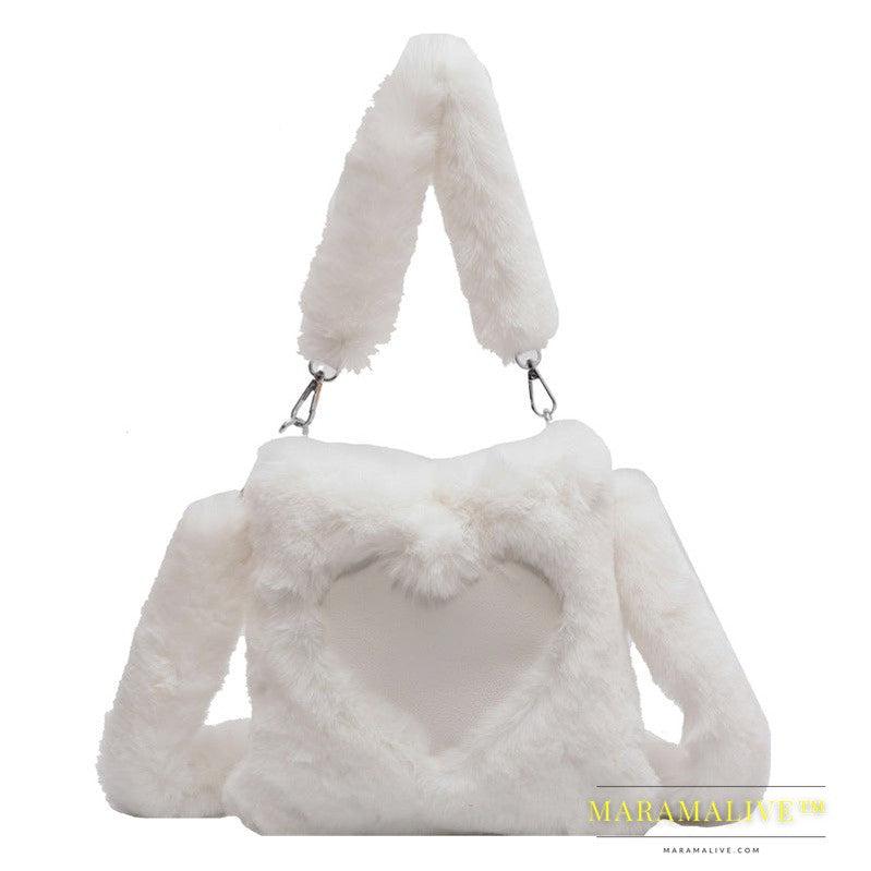 Love Handbags Winter Plush Shoulder Bags For Women