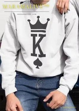 Lovers' King Queen Themed Romantic Loose Sweater - Couple's Edition