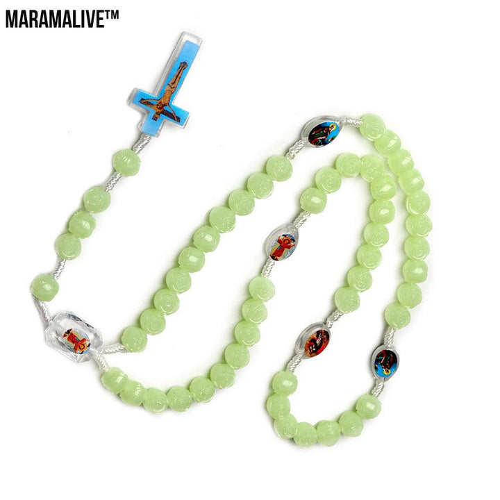 Luminous Rosary Necklace - Prayer Beads with Cross