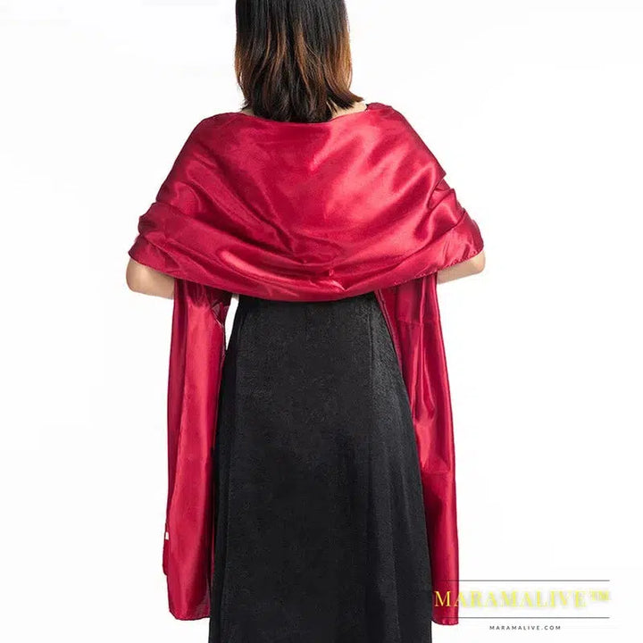 Luxurious Satin Evening Scarf Shawl and Satin Shawl