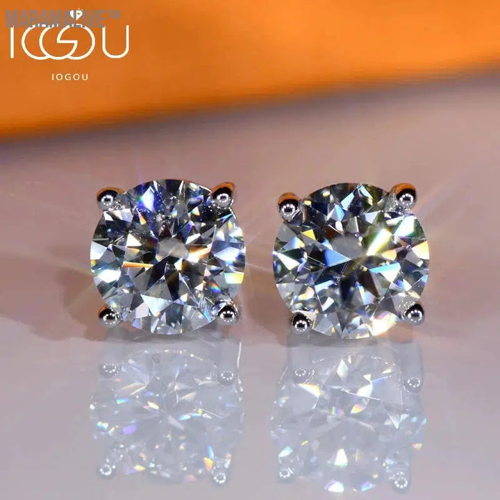 Luxury 11MM 5ct Real Big Moissanite Diamond Stud Earring For Women Classic 925 Sterling Silver Earring Jewelry Certificate