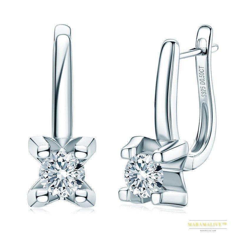 Luxury Designer Moissanite Earrings S925 Sterling Silver - Unique & Earth Friendly